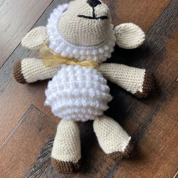 Handmade crochet sheep lamb stuffed animal plush 15” farm nursery baby - Picture 2 of 6